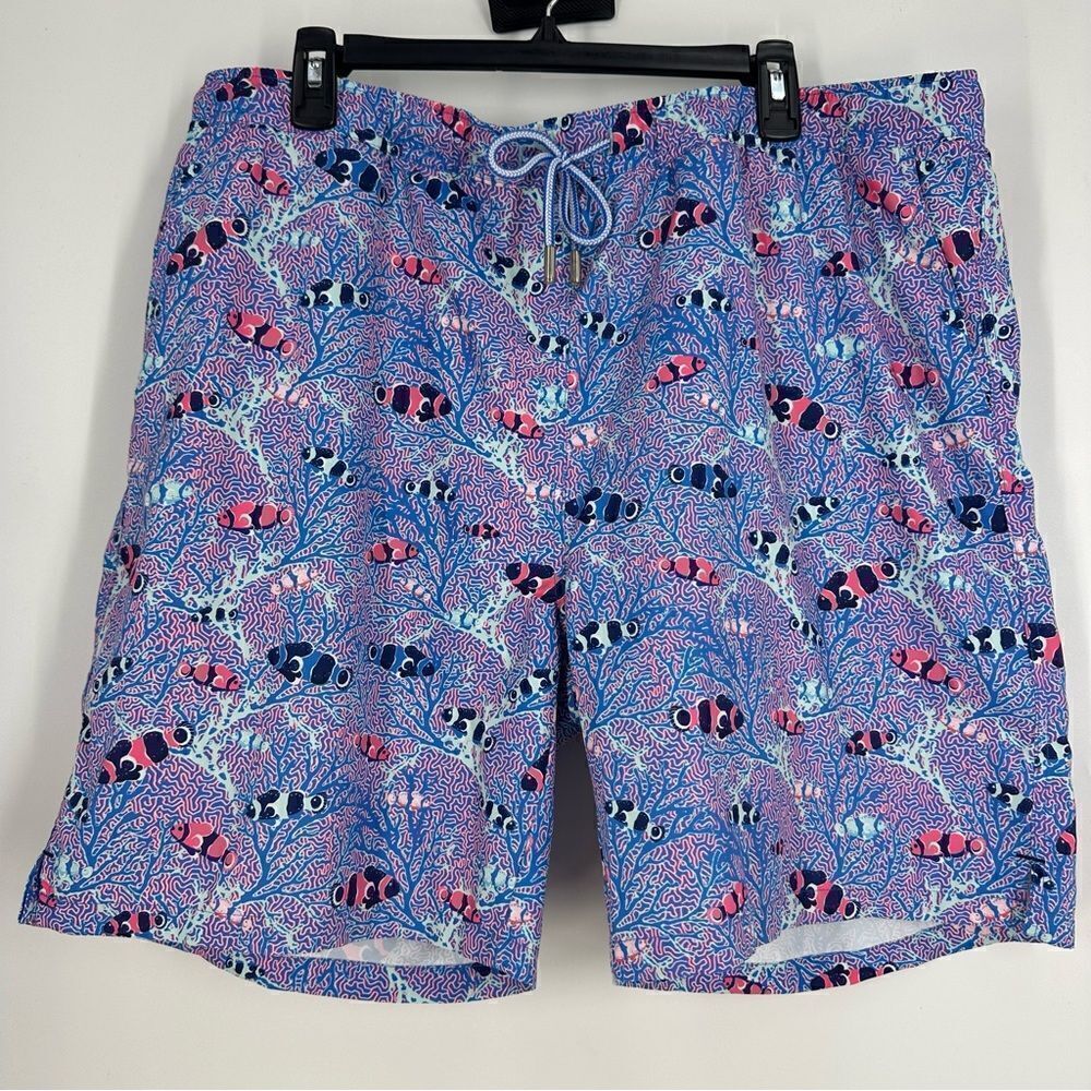 PETER MILLAR Men’s Colorful Clownfish Printed Swim Trunks Sz XL